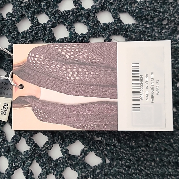 Simply Noelle Womens Flip to Wear Long/Short Green Knit Cardigan Wrap Sweater OS - Picture 7 of 13